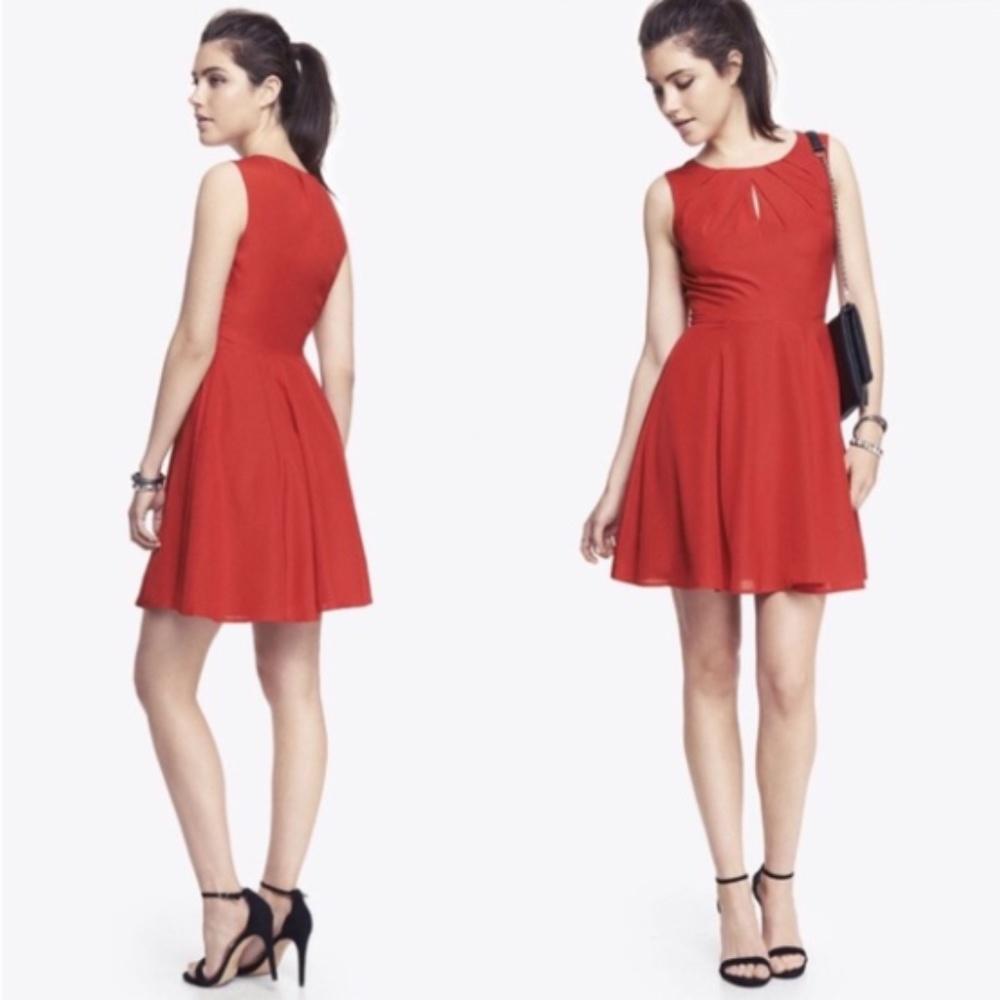 Express Red Skater Dress